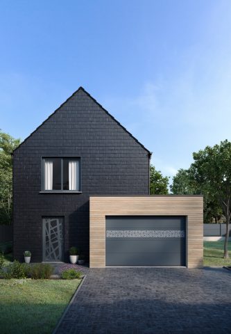 Détail porte de garage sectionnelle